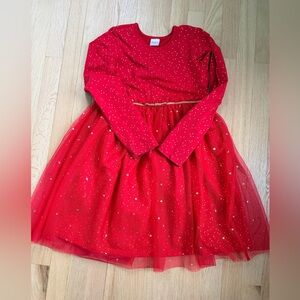 Hanna Andersson Red Tulle Star Dress Girls Size 10